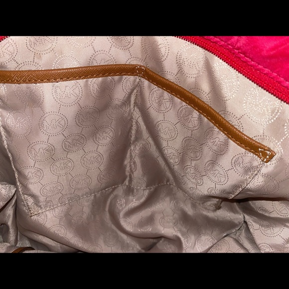 Michael Kors Pink Nylon Leather Large Tote Bag - Picture 10 of 13